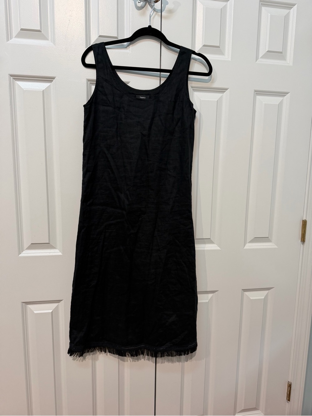 Theory Black Sleeveless Midi Shift Dress